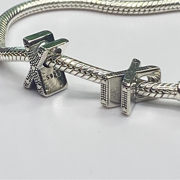 Sterling Silver Letter X Charm - Picture 7 of 9